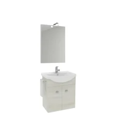 Mobile bagno sospeso "zaffiro" rovere bianco, 53,5x30x65 cm