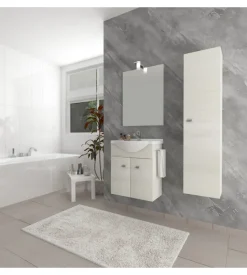 Mobile bagno sospeso "zaffiro" rovere bianco, 53,5x30x65 cm