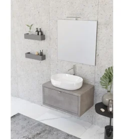 Mobile bagno "tintoretto" cemento, 80 cm