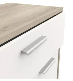 Mobile bianco e quercia con 2 ante e  1 cassetto, 78x36x84 cm