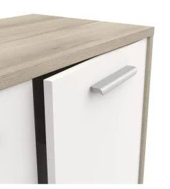 Mobile bianco e quercia con 2 ante, 78x36x84 cm