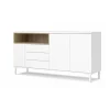 Mobile buffet bianco 3 ante e 3 cassetti, 176x90x48 cm