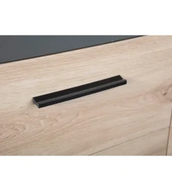 Mobile buffet grigio e quercia, 134x40x86 cm