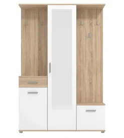 Mobile da ingresso "barcellona" legno con specchio, 133x33x197 cm