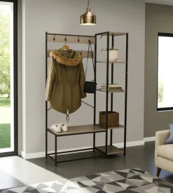 Mobile da ingresso bellahome "industrial" grigio 110x40x180 cm