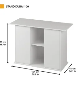 Mobile in legno per acquario - stand bubai 100 bianco, 101 x 41 x h 73 cm - ferplast