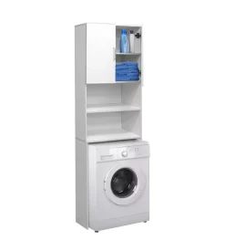 Mobile  lavatrice salvaspazio "wash" colore bianco, 64x24x190 cm