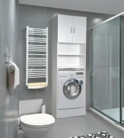 Mobile  lavatrice salvaspazio "wash" colore bianco, 64x24x190 cm