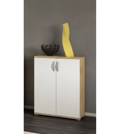 Mobile multiuso 2 ante "londra 01" rovere bianco, 60x35x83 cm