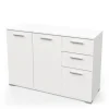 Mobile multiuso "izzy" in truciolare 3 ante e 2 cassetti bianco opaco, 119,6x41,9x82,4 cm
