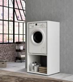 Mobile per lavatrice bianco con vano 70x64x146 cm