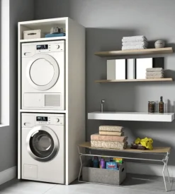 Mobile per lavatrice e asciugatrice bianco 70x64x203 cm