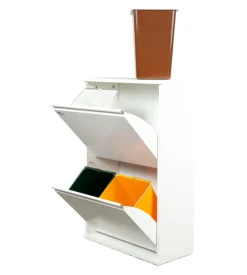 Mobileco legno 4 secchi 18 litri bianco