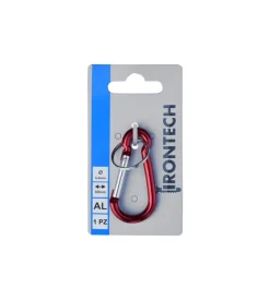 Moschettone in alluminio, con anello portachiavi ø 5,5 x 60 mm.