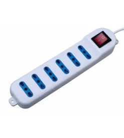 Multipresa 6 posti con interruttore - cavo da 1.5 metri.