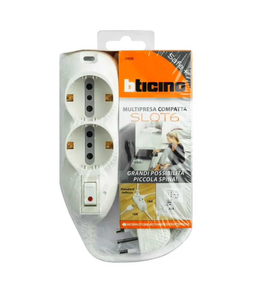 Multipresa 6 pr. 2p+t 10/16a con cavo bianco - bticino.