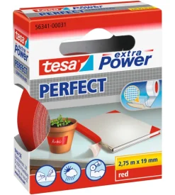 Nastro adesivo "extra power" colore rosso, 2,75 mt x 19 mm - tesa
