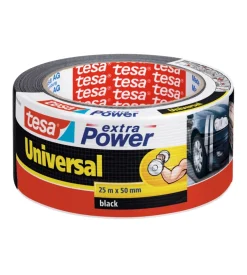 Nastro adesivo tesa "extra power" colore nero, 25 mt x 50 mm