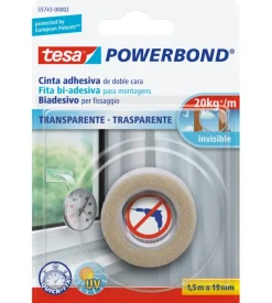 Nastro biadesivo per interni, 1,50 mt x 19 mm - tesa