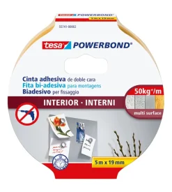 Nastro biadesivo per interni "extra strong", 5 mt x 19 mm - tesa