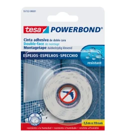 Nastro biadesivo per specchi "powerbond", 19 mm x 1,5 mt - tesa