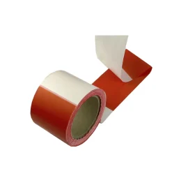 Nastro segnaletico bianco/rosso 80 mm. x 250 mt.