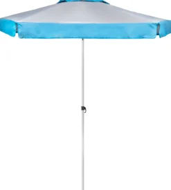 Ombrellone da spiaggia brunner "solado" in alluminio e poliestere azzurro diametro 200 cm