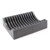 Organizer per piatti in plastica grigia, max 13 piatti