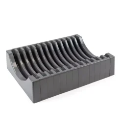 Organizer per piatti in plastica grigia, max 13 piatti
