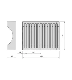Organizer per piatti in plastica grigia, max 13 piatti