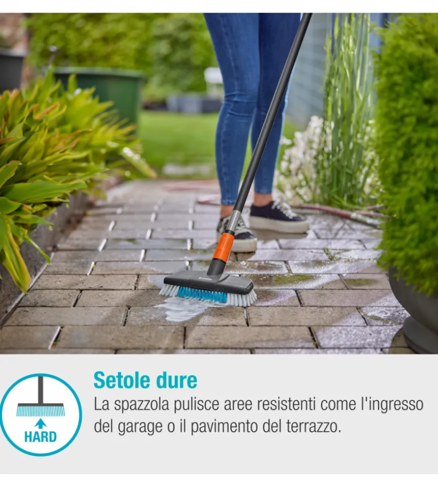 Outlet - usato per prova - set manico per pulizia gardena "cleansystem hard" per superfici resistenti
