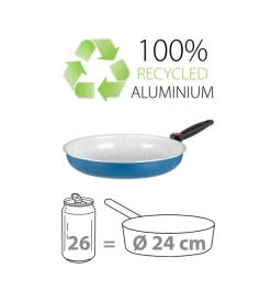 Padella da campeggio brunner "carezza pan 24" in alluminio e antiaderente