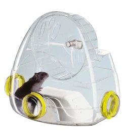 Palestra modulo abitativo con ruota per criceti e piccoli roditori - 32,3x23x26,3 cm