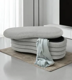 Panca contenitore bellahome "goccia" grigio 106x43x42 cm