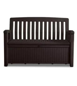 Panchina cassapanca keter "patio storage bench" in resina grafite 132x61,2x89 cm