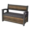 Panchina con contenitore keter "deco bench" in resina marrone effetto legno 227 lt 133x61x89 cm