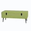 Panchina contenitore bellahome "lisa" in tessuto verde, 102x44x40 cm
