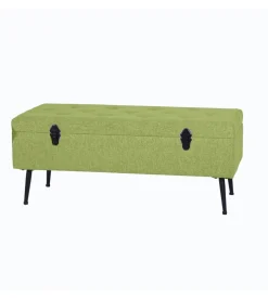 Panchina contenitore bellahome "lisa" in tessuto verde, 102x44x40 cm