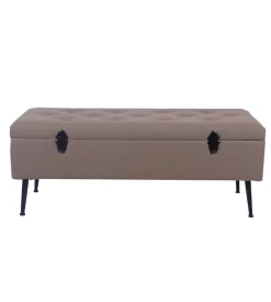 Panchina contenitore bellahome "lisa" in tessuto marrone, 102x44x40 cm