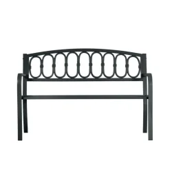 Panchina da esterno solaria in ferro e ghisa antracte 2 posti 127x63x87 cm