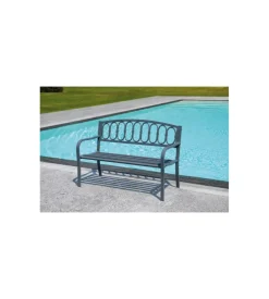Panchina da esterno solaria in ferro e ghisa antracte 2 posti 127x63x87 cm