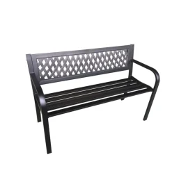 Panchina da giardino essenza "boulevard" in acciaio nero 120x50x75 cm