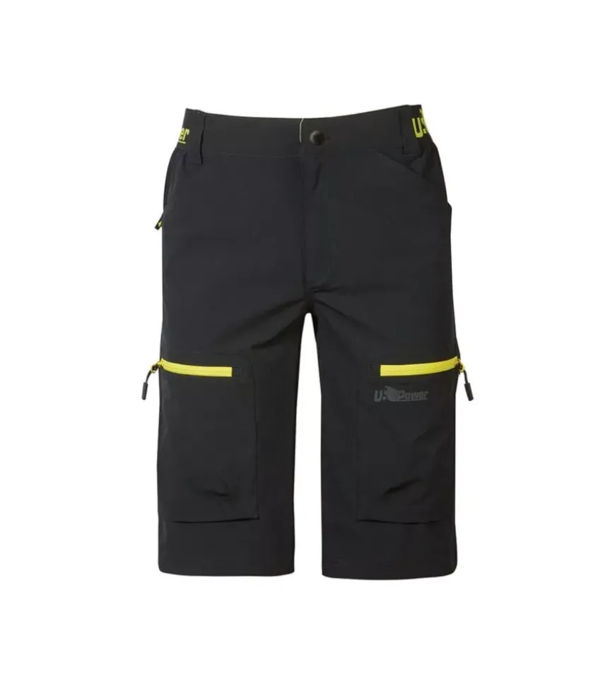 Pantalone da lavoro corto u-power "ares" black carbon taglia 2xl