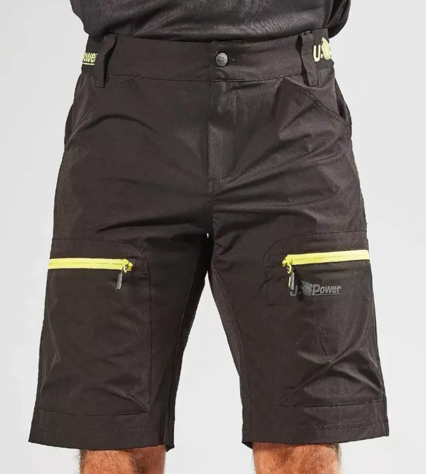 Pantalone da lavoro corto u-power "ares" black carbon taglia 2xl