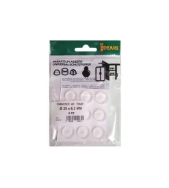 Paracolpi adesivi tondi trasparenti ø 20 mm. - spessore 6,2 mm. - 9 pz.