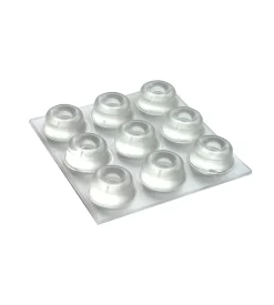 Paracolpi adesivi tondi trasparenti ø 22,3 mm. - spessore 10,1 mm. - 9 pz.