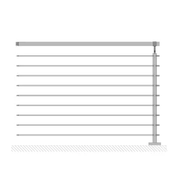 Parapetto modulare certificato in acciaio inox aisi 304 con fissaggio a pavimento, 150 cm - kit intermedio a2.