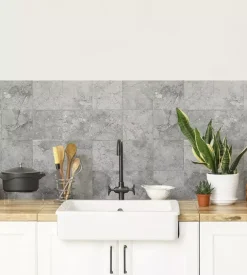 Paraschizzi adesivo da cucina fantasia "stone tiles", 260x60 cm