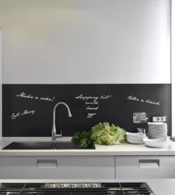 Paraschizzi adesivo da cucina fantasia "lavagna", 300x60 cm