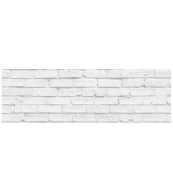 Paraschizzi adesivo da cucina fantasia "mattoni bianchi", 190x60 cm